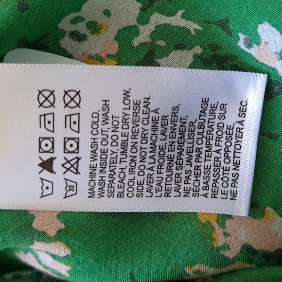 Lucky Brand Green Floral Print Cropped Ruffle Front Top szM - Picture 12 of 12
